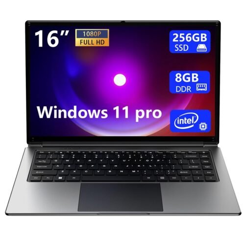 Laptop 16-inch 8GB DDR 256GB SSD Portable Laptop,Expandable to 1TB Pentium Quad-core CPU up to 2.64 GHz 9000mAh Battery Mini HDMI Interface USB3.0 Interface Dual-Band WiFi Webcam Slim