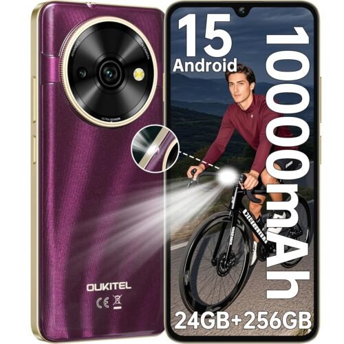 OUKITEL C59 Pro Unlocked Android Phones – 6.88”HD+ Display Android 15 10000 mAh Battery 24GB +256GB/1TB TF Cell Phone