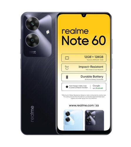 Realme Note 60 Dual-SIM 128GB ROM + 4GB RAM (GSM Only | No CDMA) Factory Unlocked 4G/LTE Smartphone (Marble Black) – International Version