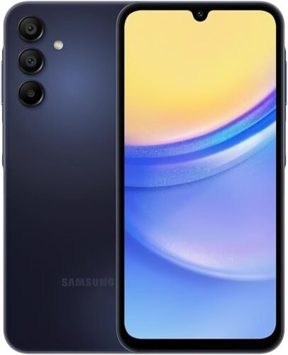SAMSUNG Galaxy A15 5G (128GB, 2024) 6.5″ 90Hz AMOLED, 50MP Camera, 4G Volte (Fully Unlocked International Model for AT&T, T-Mobile, Verizon, Global) A156U (Blue Black) (Renewed)