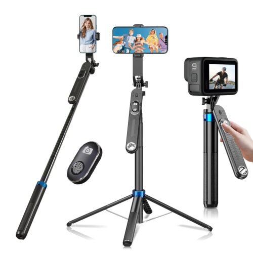 Selfie Stick Phone Tripod-71 Cell Phone Holder with Remote, 1/4″
