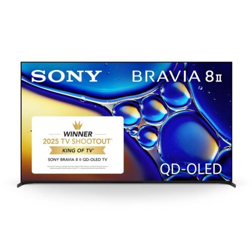 Sony BRAVIA 8 II 55 Inch TV, QD OLED, 4K Smart Google TV, XR Processor with AI