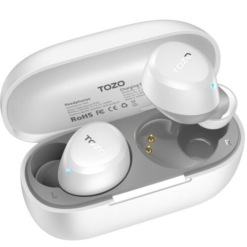 TOZO A1 Wireless Earbuds Bluetooth 5.3 Light Weight in Ear IPX5 Waterproof Headphones 2 Mic for AI Calls, Immersive Premium Sound Bass Headset with Charging Case, 32 Presets EQ Customization via App