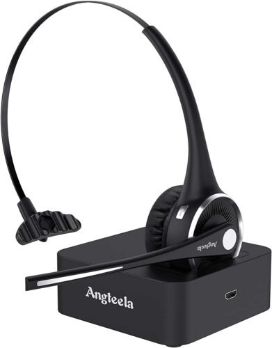 Trucker Bluetooth Angteela Headset with Microphone, Wireless Cell Phone Headset