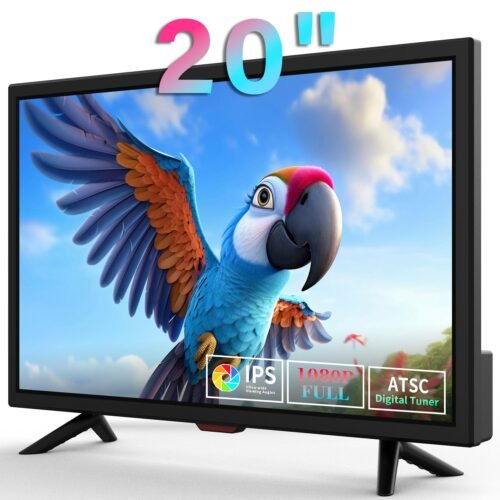 TV 20 inch,Small Kitchen Flat Screen TV with Headphones Port,HDMI,USB and VGA Ports,DV-