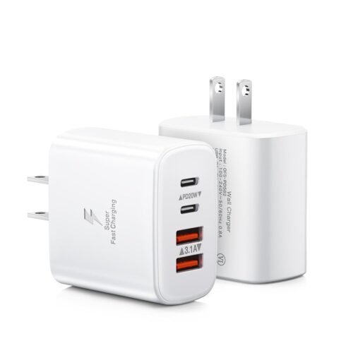 USB C Charger Block, 2-Pack 40W 4-Port USB C Wall