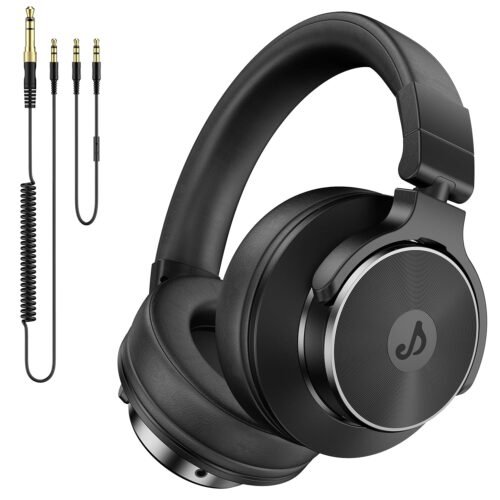 Wired Over Ear Headphones, Studio Monitor & Mixing DJ Headphones with 50mm Neodymium Drivers and 1/4