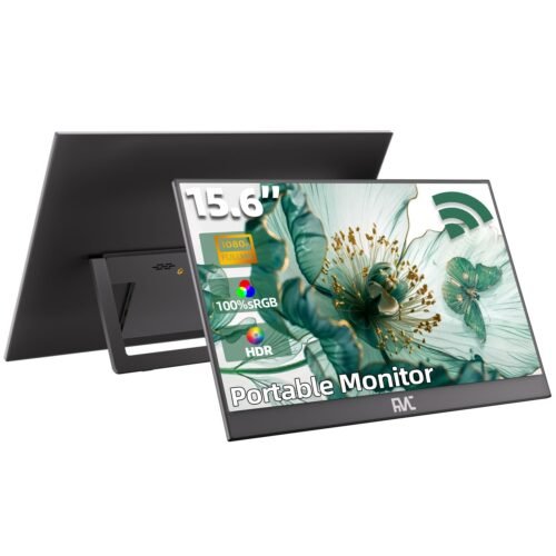 Wireless Display Portable Monitor 15.6 Inch WiFi Support Mirroring for Phone, Miracast for Laptops, Wireless Network Adapter for PC, New Display Technology 180°Adjustable, HDMI for Laptops, Mobile Visit the FMC Store