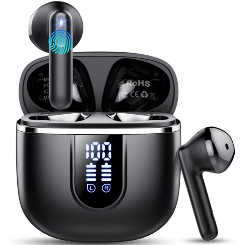 Wireless Earbuds, 2026 Bluetooth 5.4 Headphones with 3D Bass Stereo, 40H Ultralight in-Ear Buds, Bluetooth Earbuds with 4 ENC Noise Cancelling Mic,