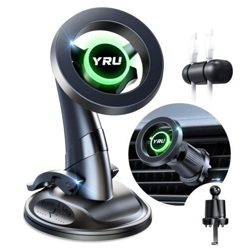 YRU [Truely Upgrade & Patent] Car Phone Holder for Magsafe [98+LBS Strongest Suction & Enhanced